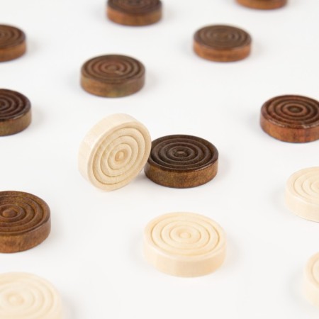 Wooden checkers 24 pcs, d-2.5 cm, h-0.65 cm, without a field-2