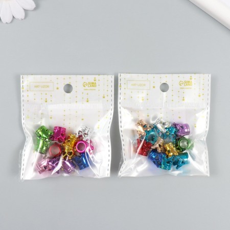 Busina for creativity plastic "Crown glossy metallic" mix 1.4x1.4x1.2 cm-4