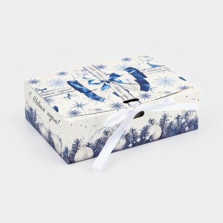 Box Folding Bilateral "Blue Fairy Tale", 16.5 x 12.5 x 5 cm, New Year-1