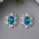 Decor for creativity Metal "Medallion Patal" Blue Crystal set 2 pcs 2.6x2.4 cm