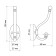 Hook furniture tundra TKD021, two -rod, black, 8 pcs TMP