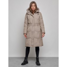 Coat insulated winter female, size 50, color light brown