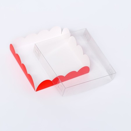 Box for cookies, red, 12 x 12 x 3 cm-4