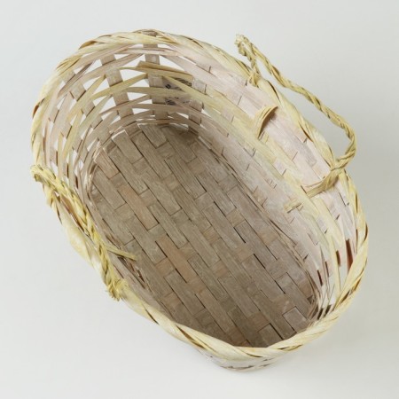 Wicker basket, d25 x 18 x 11/19 cm, yellow, bamboo-2
