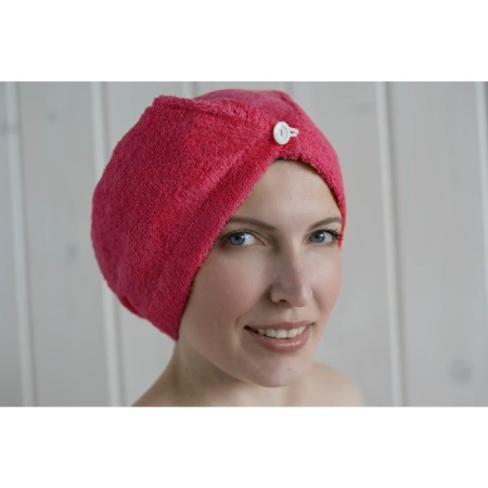 Women's set for the sauna (Pareo+Chalma) with embroidery, raspberry-2