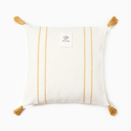 Pillowcase decorative Ethel Scandil 45x45 cm, yellow color, cotton-3