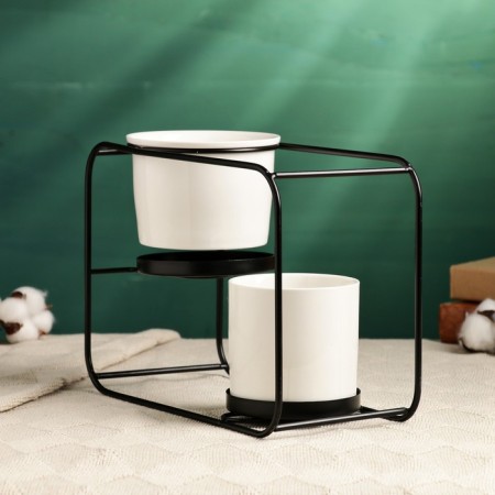 Set of pots on a stand 2pcs, 27x12x19cm-2