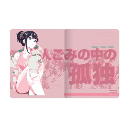Notebook of 48 sheets in the Manga Anime City cage, covered cardboard, lamination Soft Touch, block 65 g/m2 mix-5