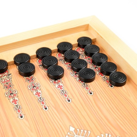 Backgammon "lion and tiger", wooden board 50 x 50 cm, with a field for playing checkers-8