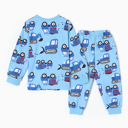 Pajamas for boys, color blue/tractor, height 116 cm-5