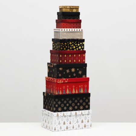 A set of boxes 10 in 1 "Golden", 30.5 x 19 x 13 - 12 x 6.5 x 4 cm-3