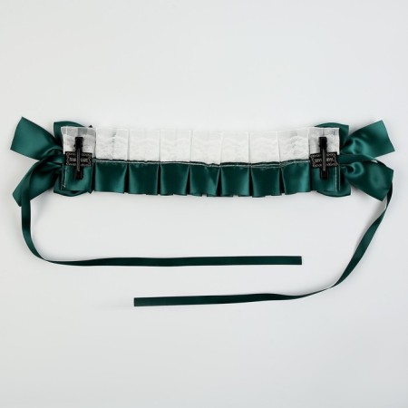 Carnival bandage "Lolita", green color with white lace-4