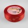 Satin tape with embossing "Snowflakes", 25 mm, 23 ± 1 m, red color/gold No. 026