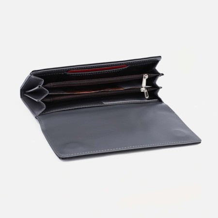 Women's wallet on magnets, gray color-2