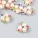 Decor for creativity plastic "3 pearls with colored rhinestones" set of 12 pcs 2x2 cm