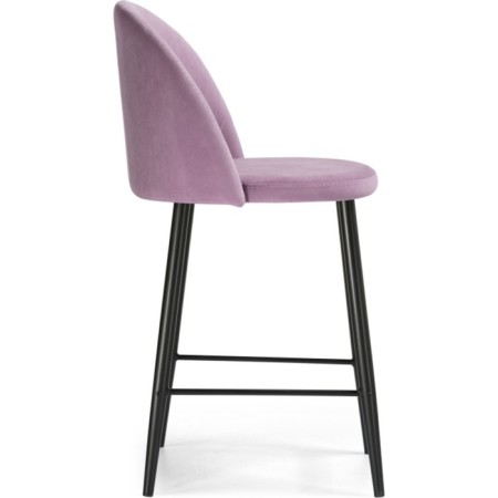 Metal amisore stool/velor, black/pink 48x53x95 cm-2