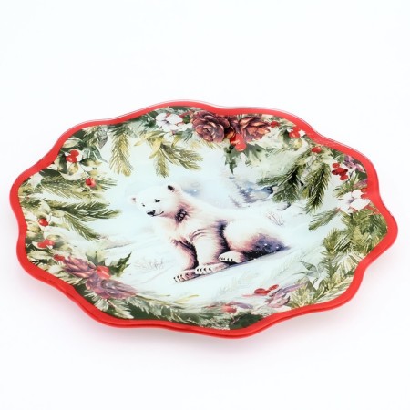 Plate flat glass dear attention "Polar Bear", 23 cm-1