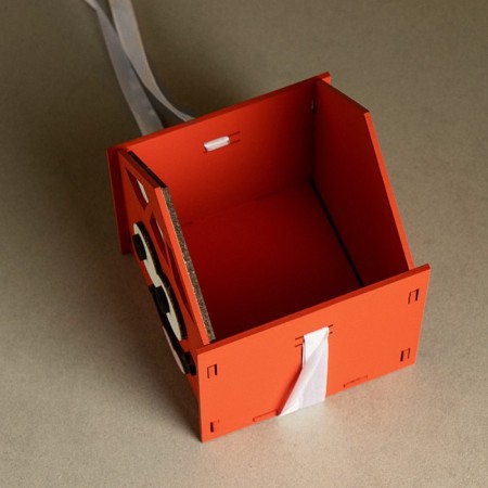 Kashpo "Funny Pencil", 9.5x9.5x12.5 cm, oak, red-2