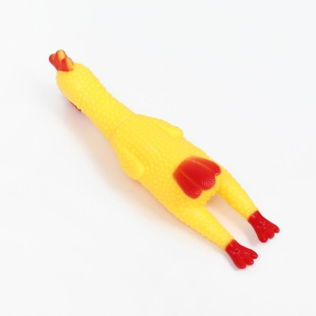 Brying toy "Rooster" for dogs, 16 cm, yellow-2