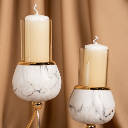 Climber metal, glass "plexus" for 4 candles 47 x 10 x 28 cm-8