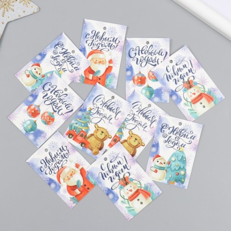 Cardboard "Snowflake" set 10 pcs (5 types) 4x6 cm-1