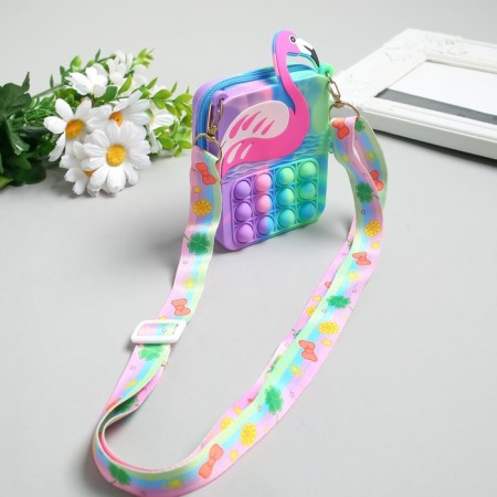 Killer-blooper with carbine silicone "Bubbles anti-stress. Flamingo" MIX 9x3.5x14 cm-3