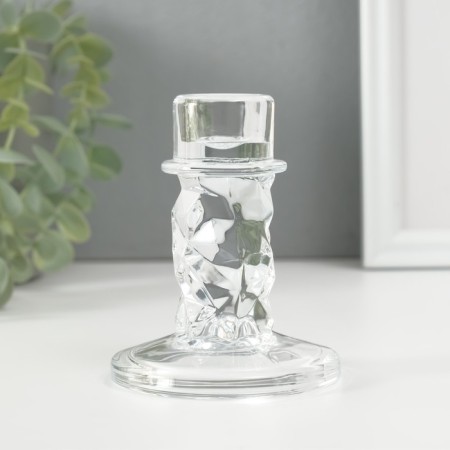 Glass of glass per 1 candle "ice" transparent d = 2 cm 8x8x10 cm-1
