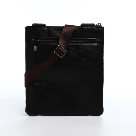 Male bag on lightning, terra dever, long belt, black color-3