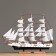 Souvenir ship large "Denmark", white sides, white sails with stripes, 65x65x10 cm