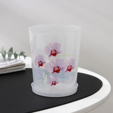 Pot for orchids with a pallet, 700 ml, color mix