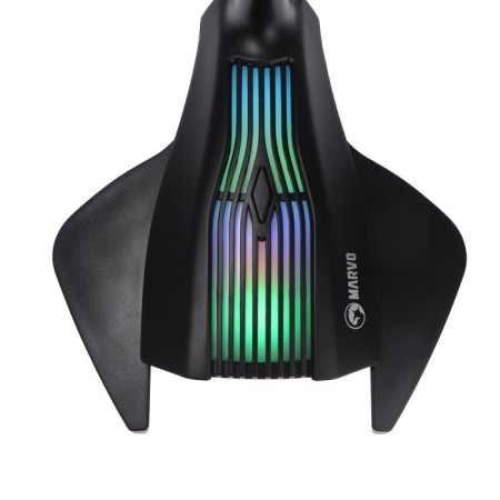 Microphone Marvo Mic-01, on a stand, USB, for streaming, backlight, black-2