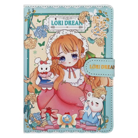 Gift notebook, a6+ 132 sheets, color block, with a stream on a magnet, PVC cover, "anime", mix-1