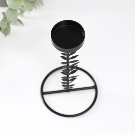 Summary Metal for 1 candle "Ventka with leaves" d = 4 cm 8x8x13.5 cm-5