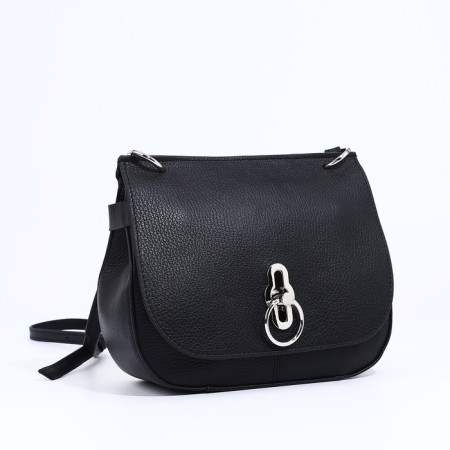 Women's bag L-Craft on fasteners, long belt, black color-2