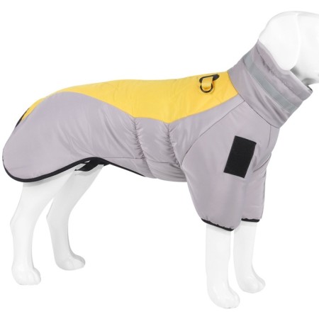 Jacket for large dogs, membrane+cotton, size 3XL (DS 50, Osh 49, OG 69cm), gray-yellow