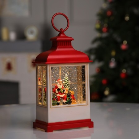 LED figure "Lantern with Santa Claus" 12 × 22.5 × 7.8 cm, plastic, AAX3 batteries (not in the kit), USB, glow warm white