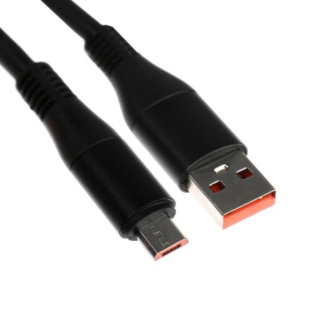 MicroUSB cable - USB, 2.4 A, TPE braid, thickened, 1 meter, black