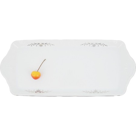 Constance tray, decor "Gray ornament, platinum layout", 39 cm