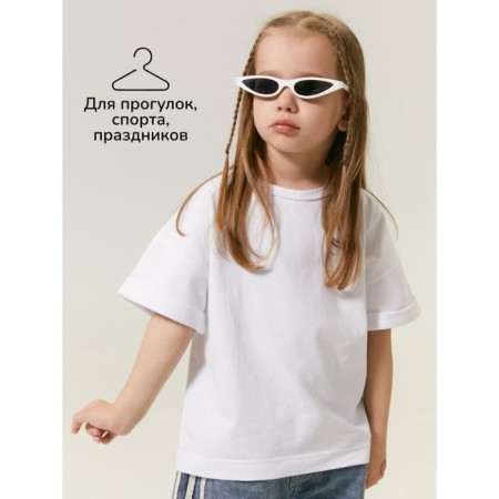 T -shirt Children's Amarobaby Stripe, height 122 cm, white color-5