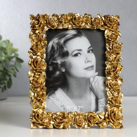 Photo frame Polystone 13x18 cm "Golden Roses" 20.5x16 cm
