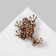 Brooch "Frog" chess, color rainbow-brown in black gold