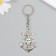 Metal keychain "Anchor with a skull" silver 3.6x5.5 cm