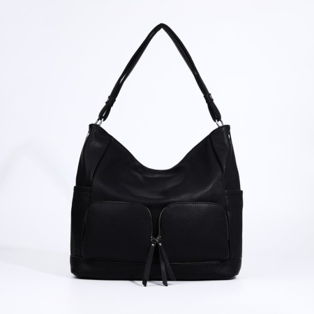 Bagon-tout on lightning, 3 outer pockets, black color