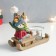 Polystone candlestick "Olennian in a blue hat on a sled with a Christmas tree" 15x6.7x12.5 cm