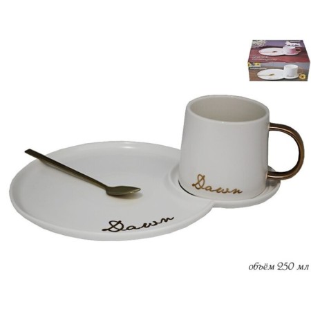 A cup with a saucer and a spoon Lenardi, 250 ml