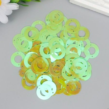 Sequins "circle in the ring" light yellow set 30 g d = 2 cm-1