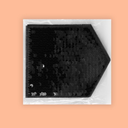 Thermal appliance is bilateral “pocket”, with sequins, 12 × 10.5 cm, black/silver color-6