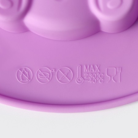 Baking uniform “Bear”, silicone, 27 × 24 cm, 7 cells, lilac color-5