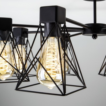 Trappola chandelier, 8x60W E27, black color-3