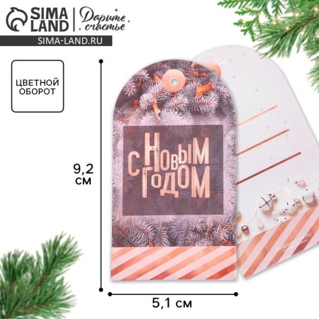 Schildik decorative for the gift "Enchanted time", 5.1 x 9.2 cm, New Year